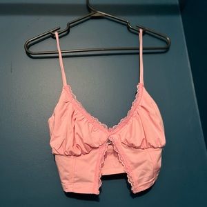 Pink Split Crop Top Size Small